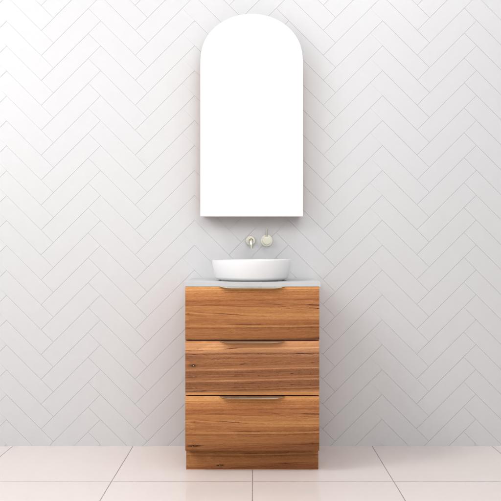 Celeste Trio - 600mm Blackbutt Freestanding Vanity