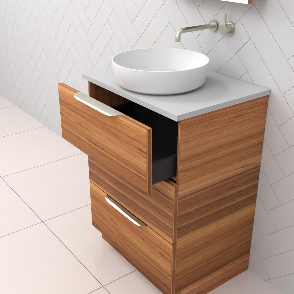 Celeste Trio - 600mm Blackbutt Freestanding Vanity