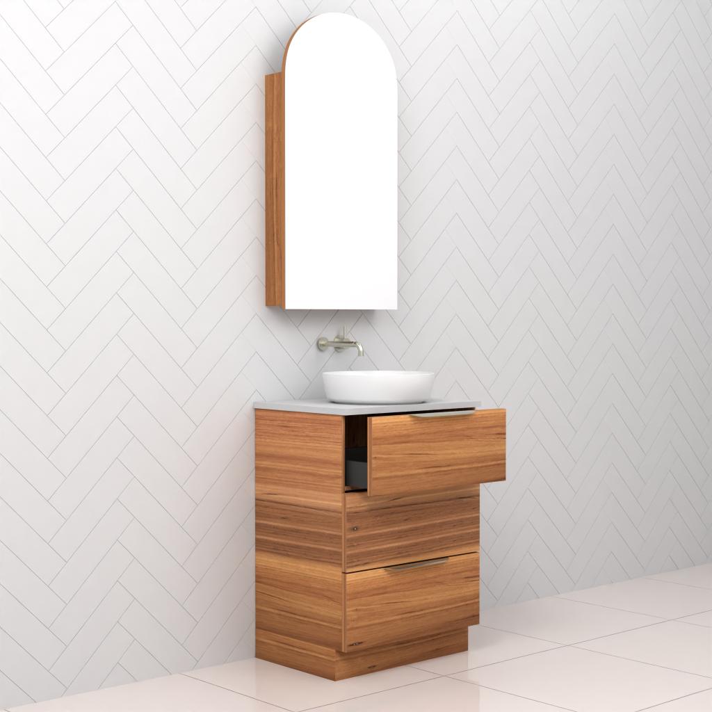 Celeste Trio - 600mm Blackbutt Freestanding Vanity