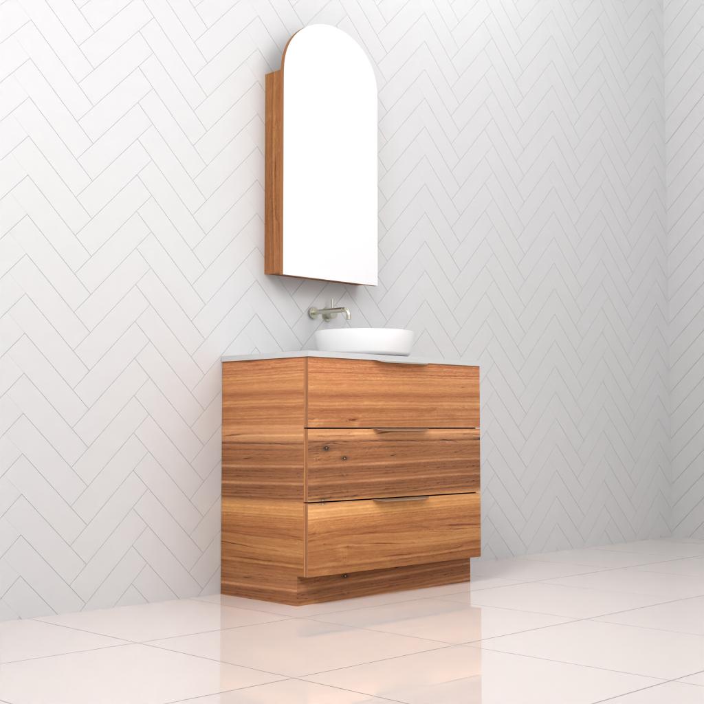 Celeste Trio - 900mm Blackbutt Freestanding Vanity