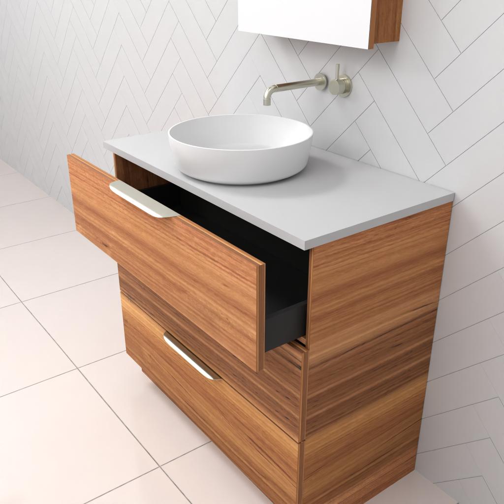 Celeste Trio - 900mm Blackbutt Freestanding Vanity