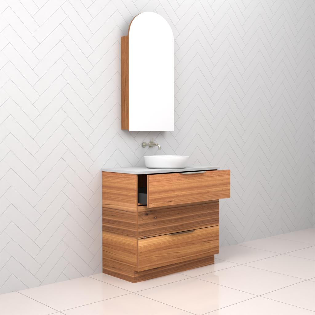 Celeste Trio - 900mm Blackbutt Freestanding Vanity