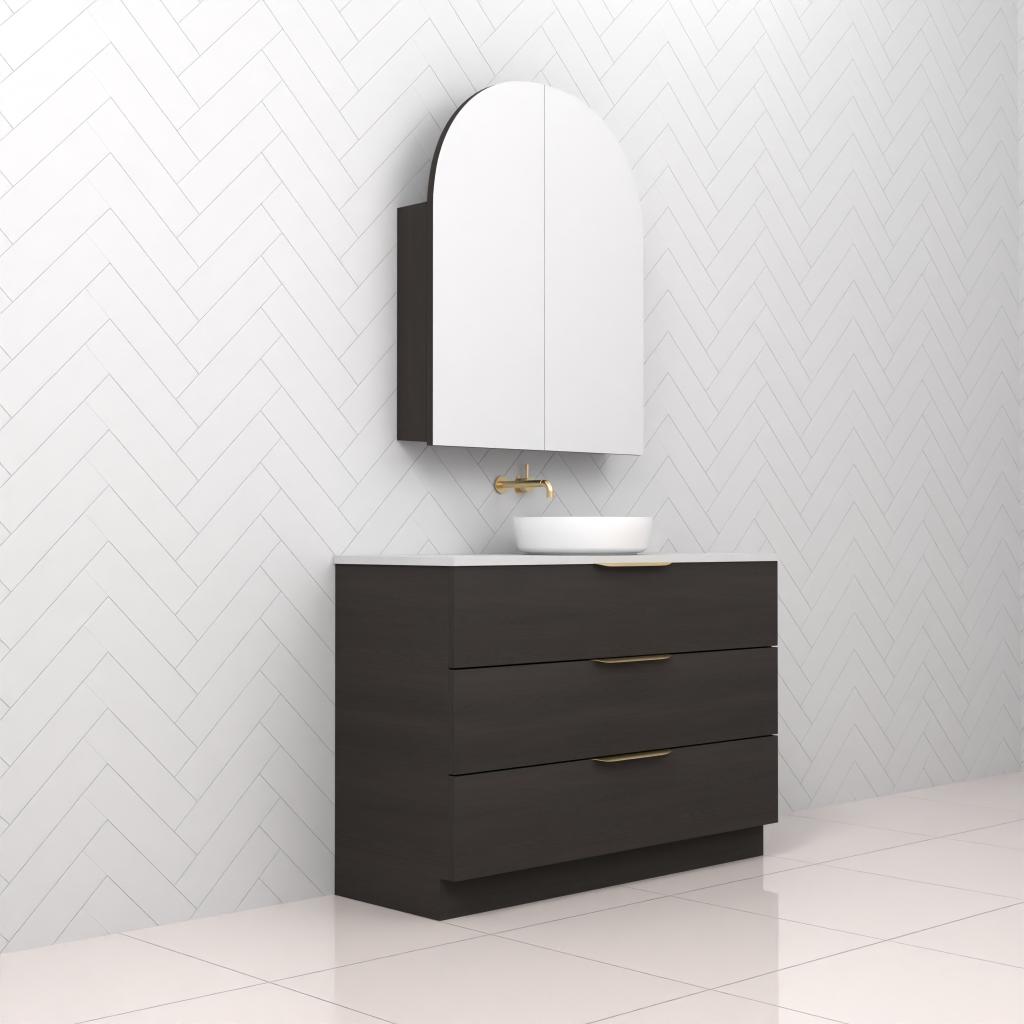Celeste Trio - 1200mm Smoked Onyx Freestanding Vanity