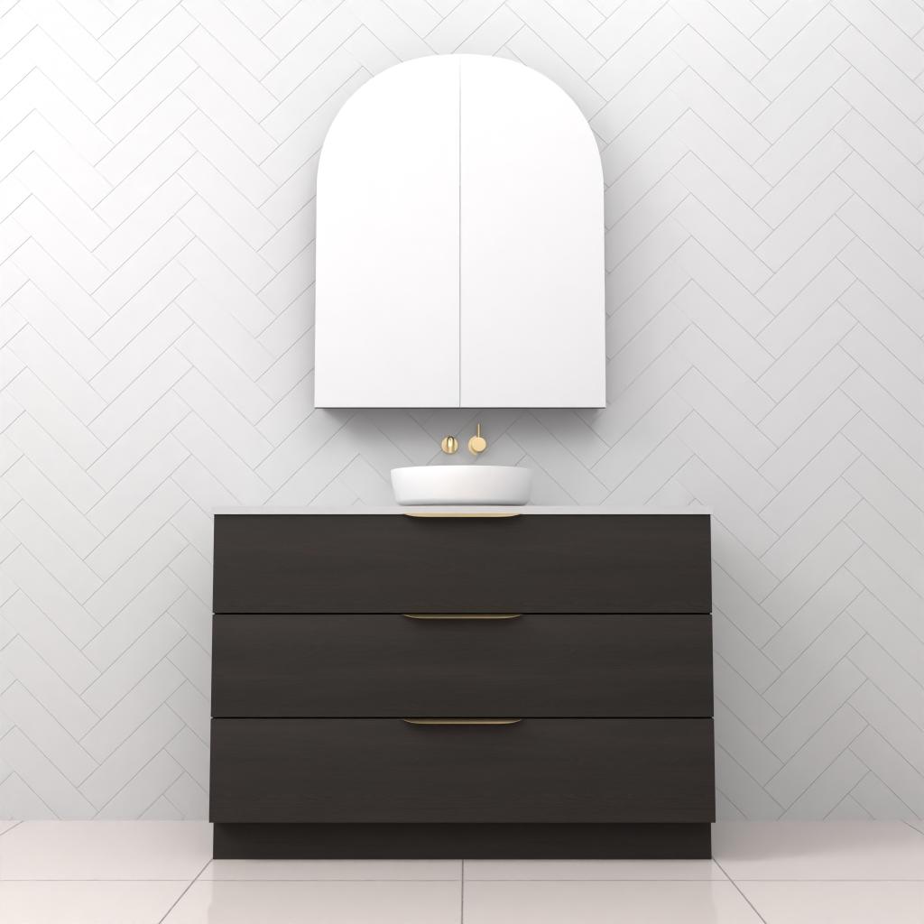 Celeste Trio - 1200mm Smoked Onyx Freestanding Vanity