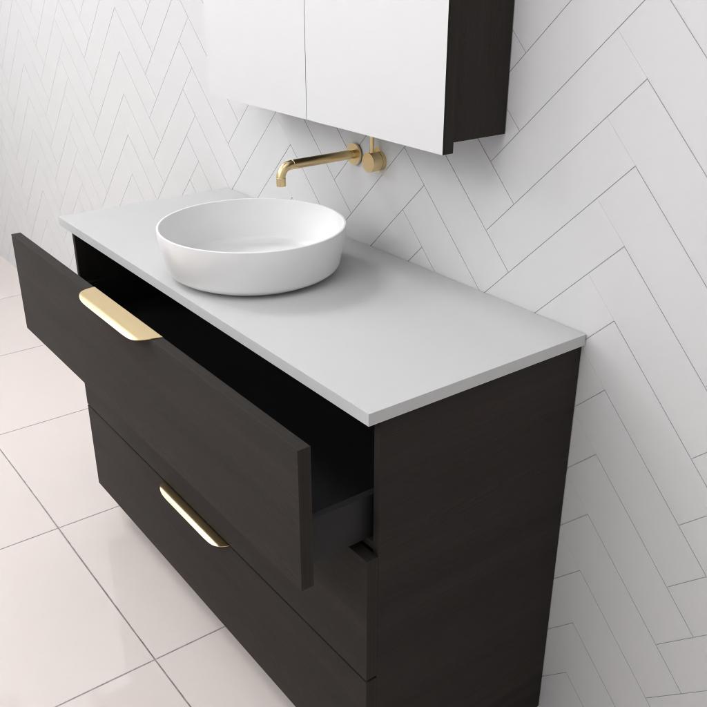 Celeste Trio - 1200mm Smoked Onyx Freestanding Vanity