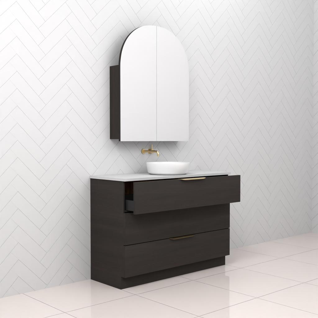 Celeste Trio - 1200mm Smoked Onyx Freestanding Vanity