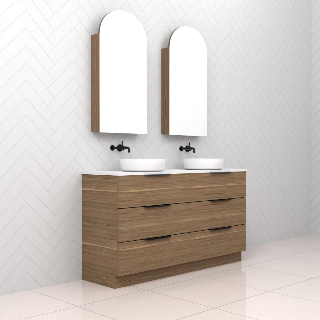 Celeste Trio - 1500mm Tuscan Oak Freestanding Vanity