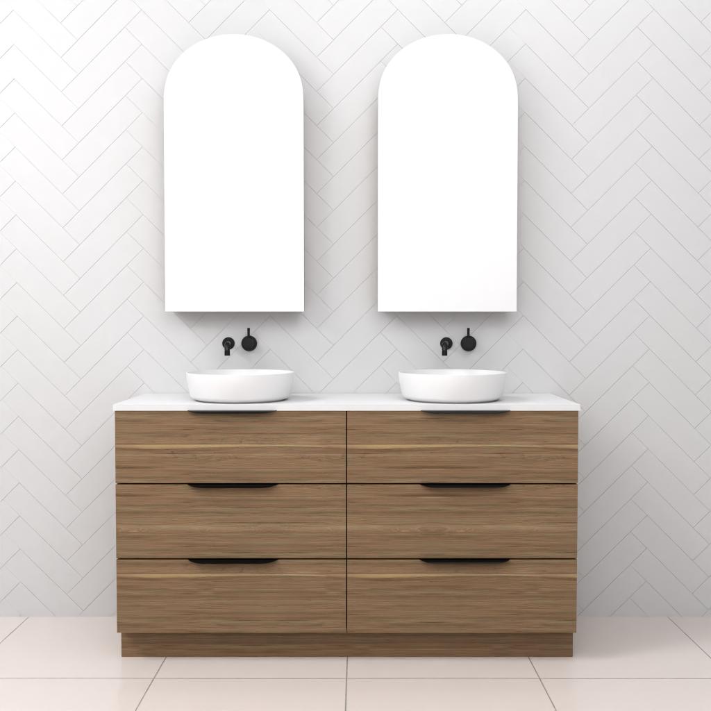 Celeste Trio - 1500mm Tuscan Oak Freestanding Vanity