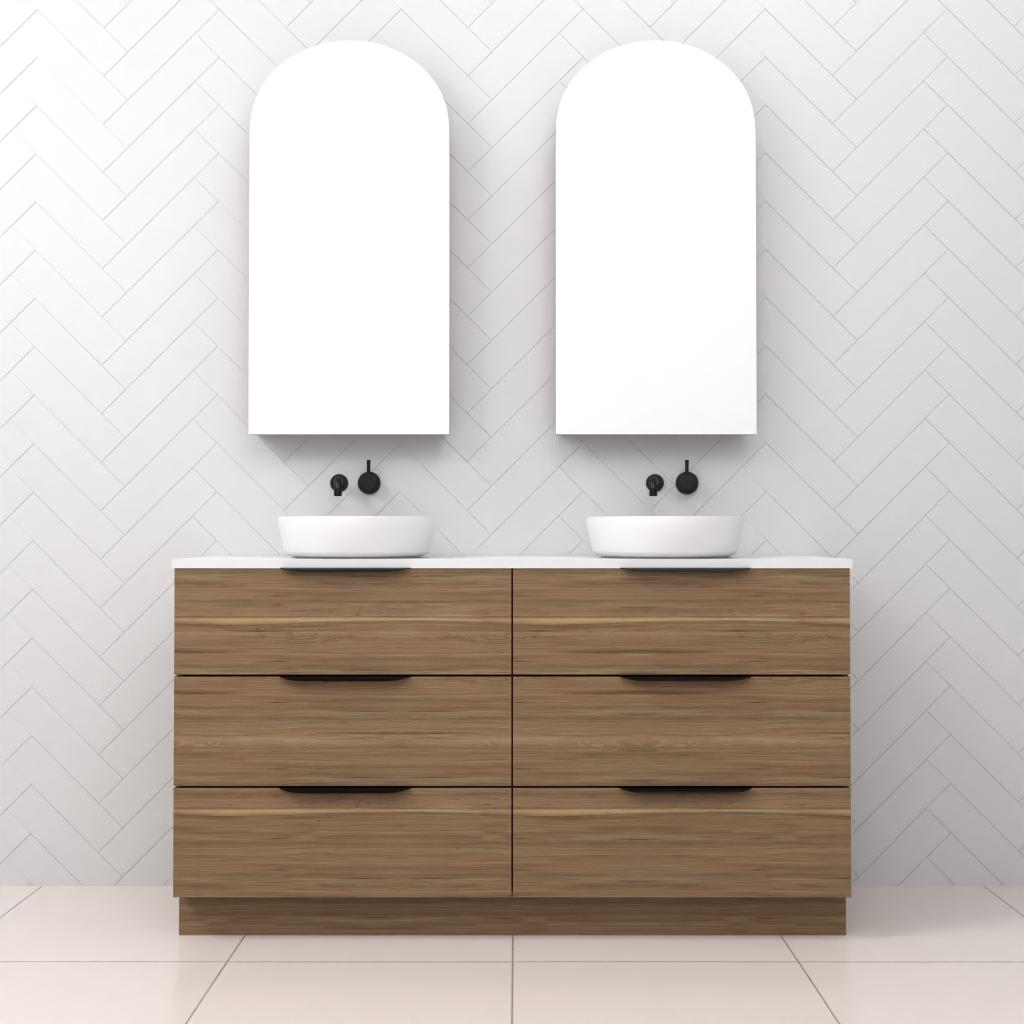 Celeste Trio - 1500mm Tuscan Oak Freestanding Vanity
