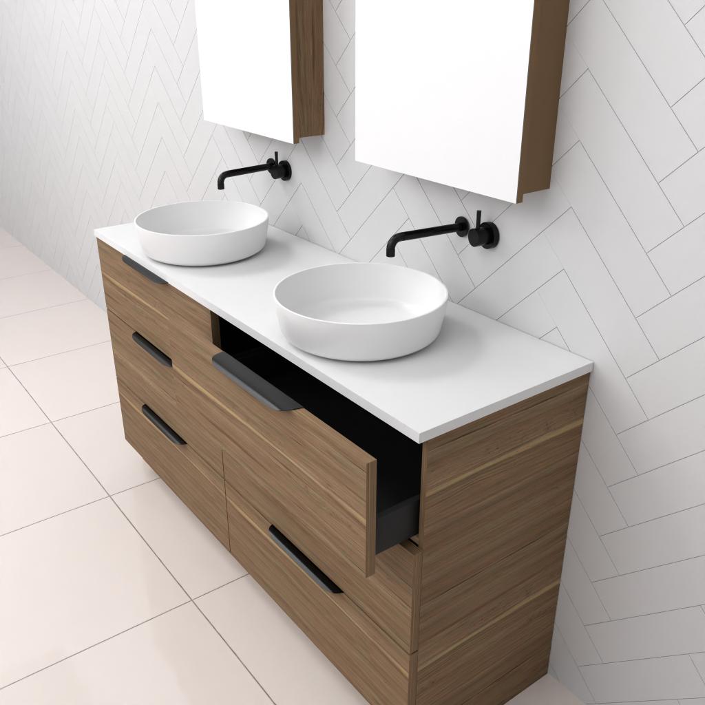 Celeste Trio - 1500mm Tuscan Oak Freestanding Vanity