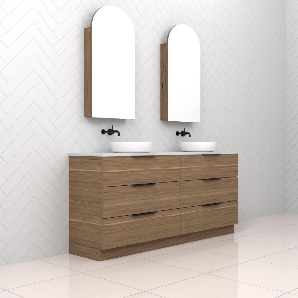 Celeste Trio - 1800mm Tuscan Oak Freestanding Vanity