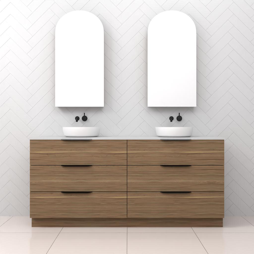 Celeste Trio - 1800mm Tuscan Oak Freestanding Vanity