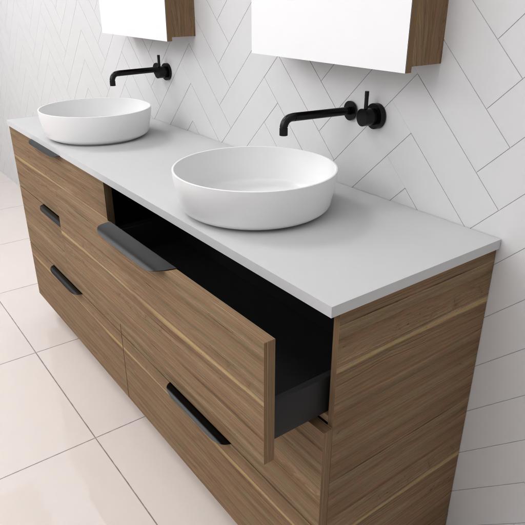 Celeste Trio - 1800mm Tuscan Oak Freestanding Vanity