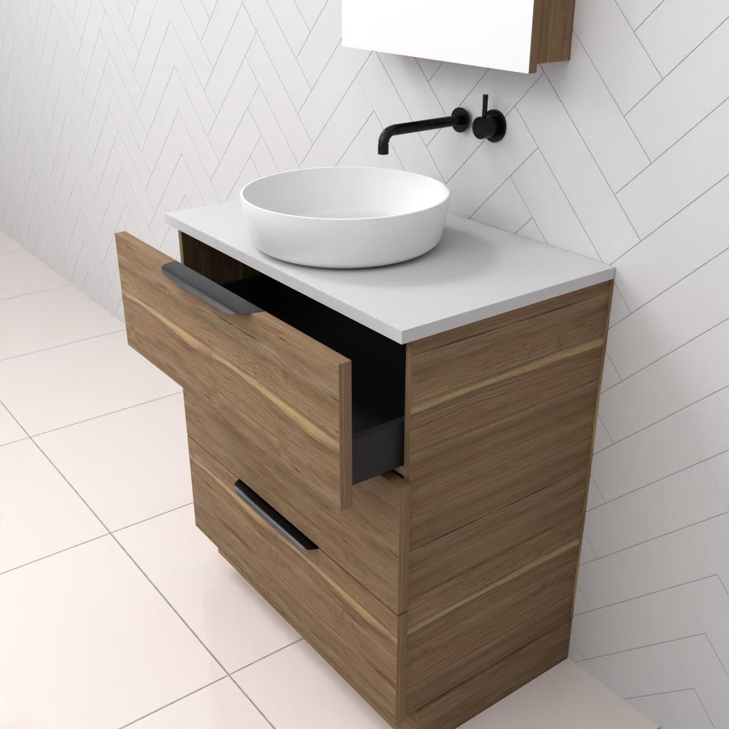 Celeste Trio - 750mm Tuscan Oak Freestanding Vanity