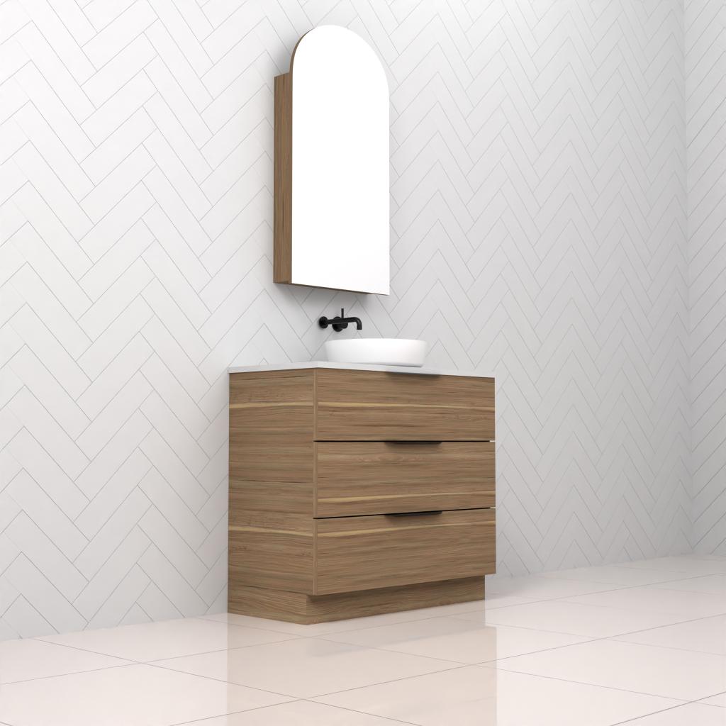 Celeste Trio - 900mm Tuscan Oak Freestanding Vanity