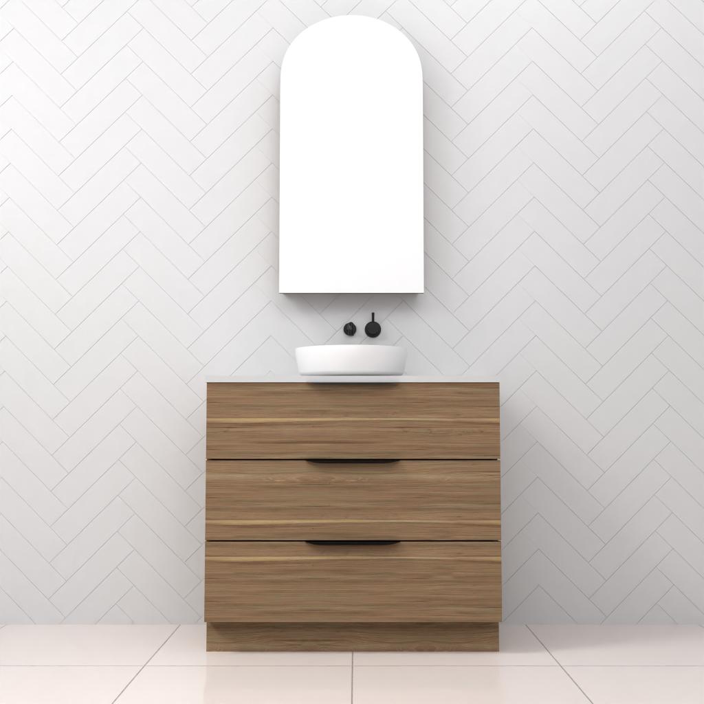 Celeste Trio - 900mm Tuscan Oak Freestanding Vanity