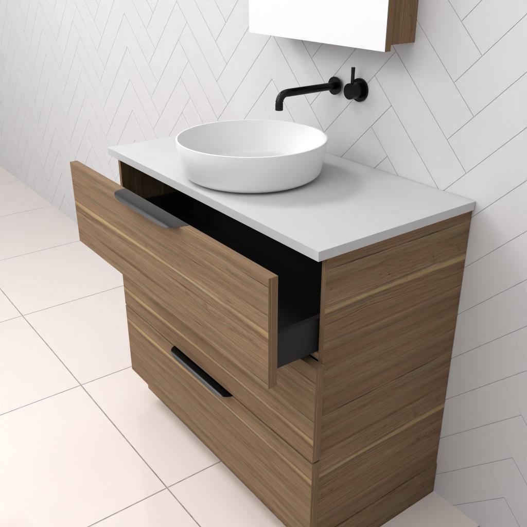 Celeste Trio - 900mm Tuscan Oak Freestanding Vanity