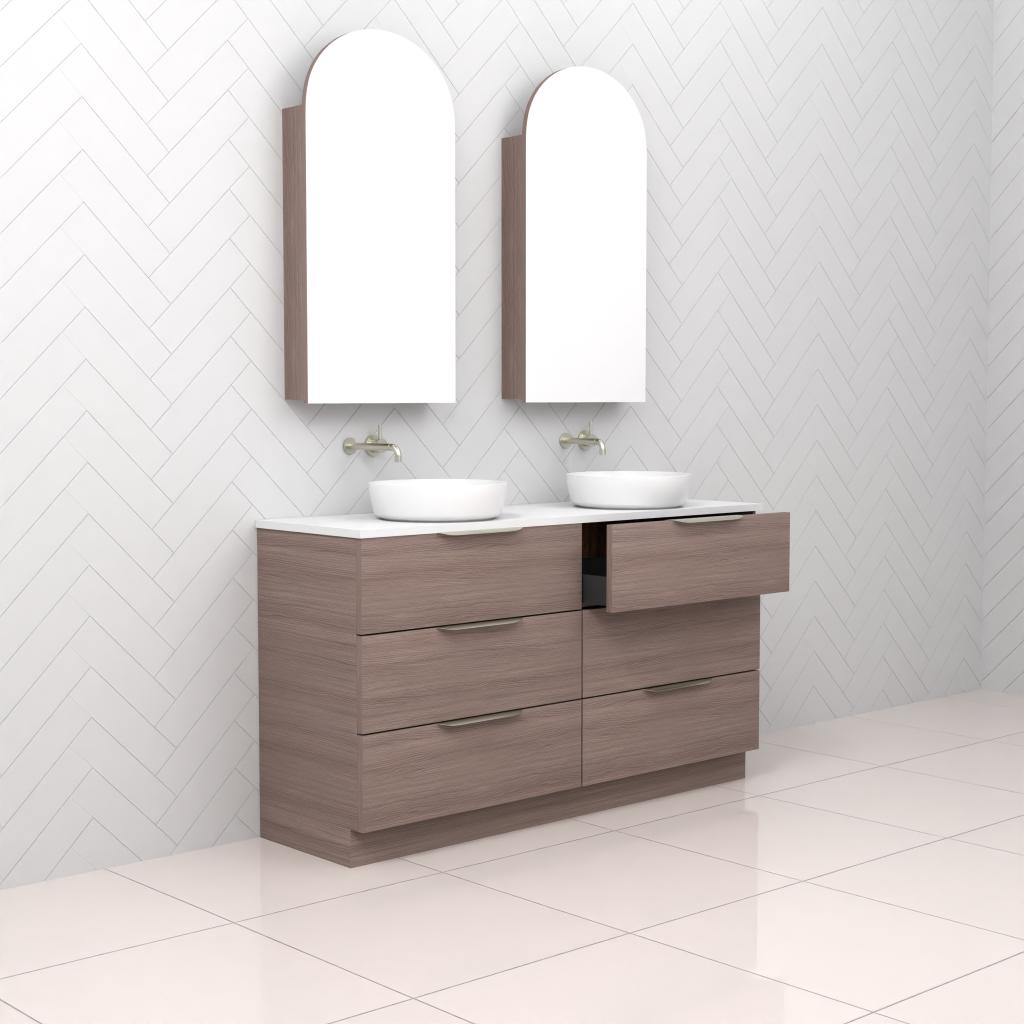 Celeste Trio - 1500mm Urban Oak Freestanding Vanity