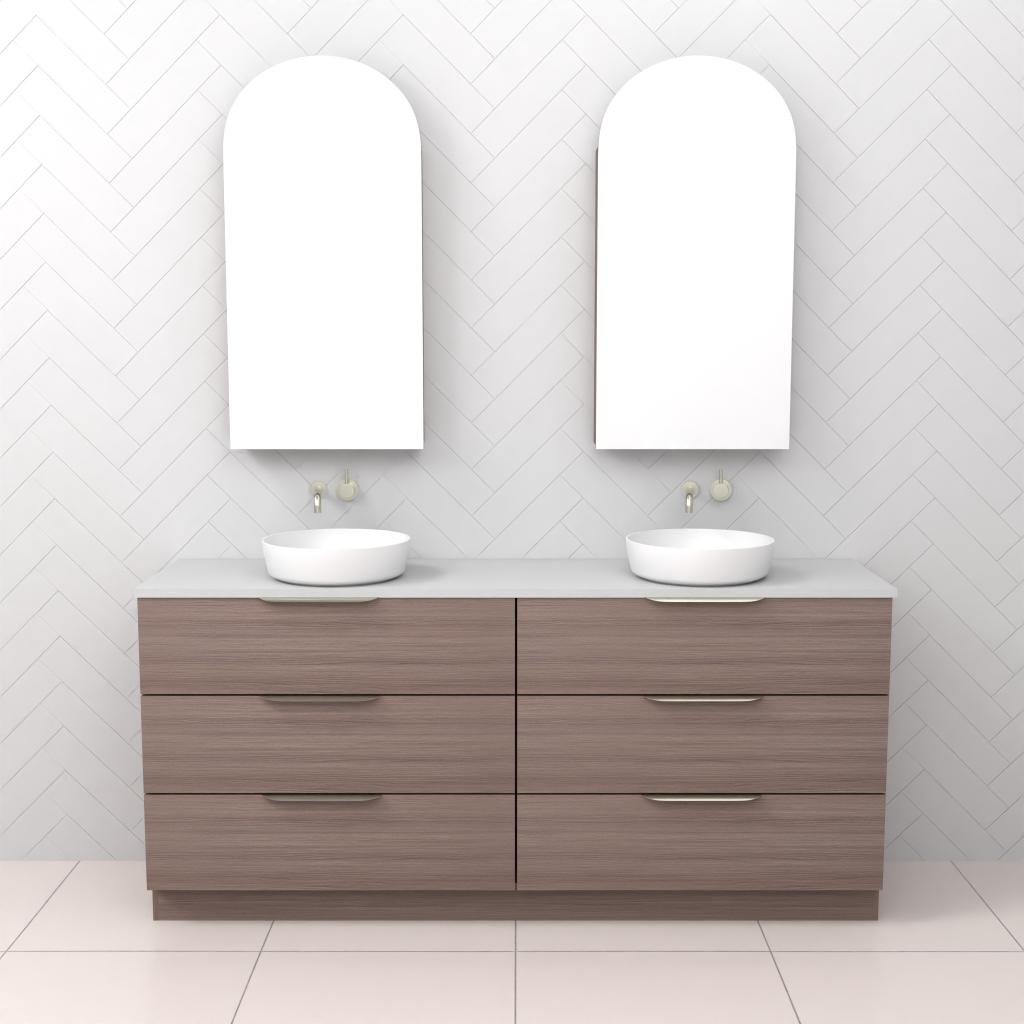 Celeste Trio - 1800mm Urban Oak Freestanding Vanity