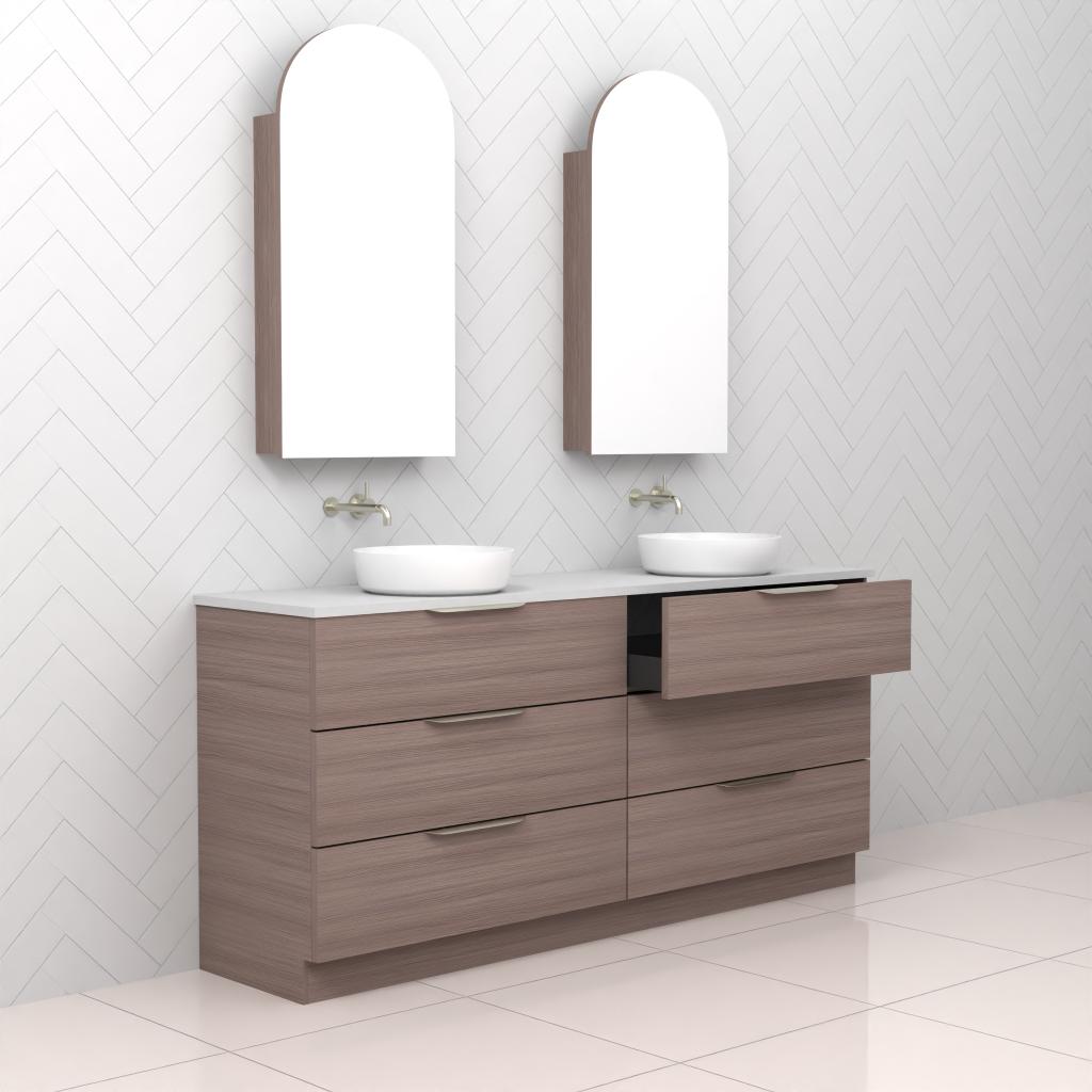 Celeste Trio - 1800mm Urban Oak Freestanding Vanity