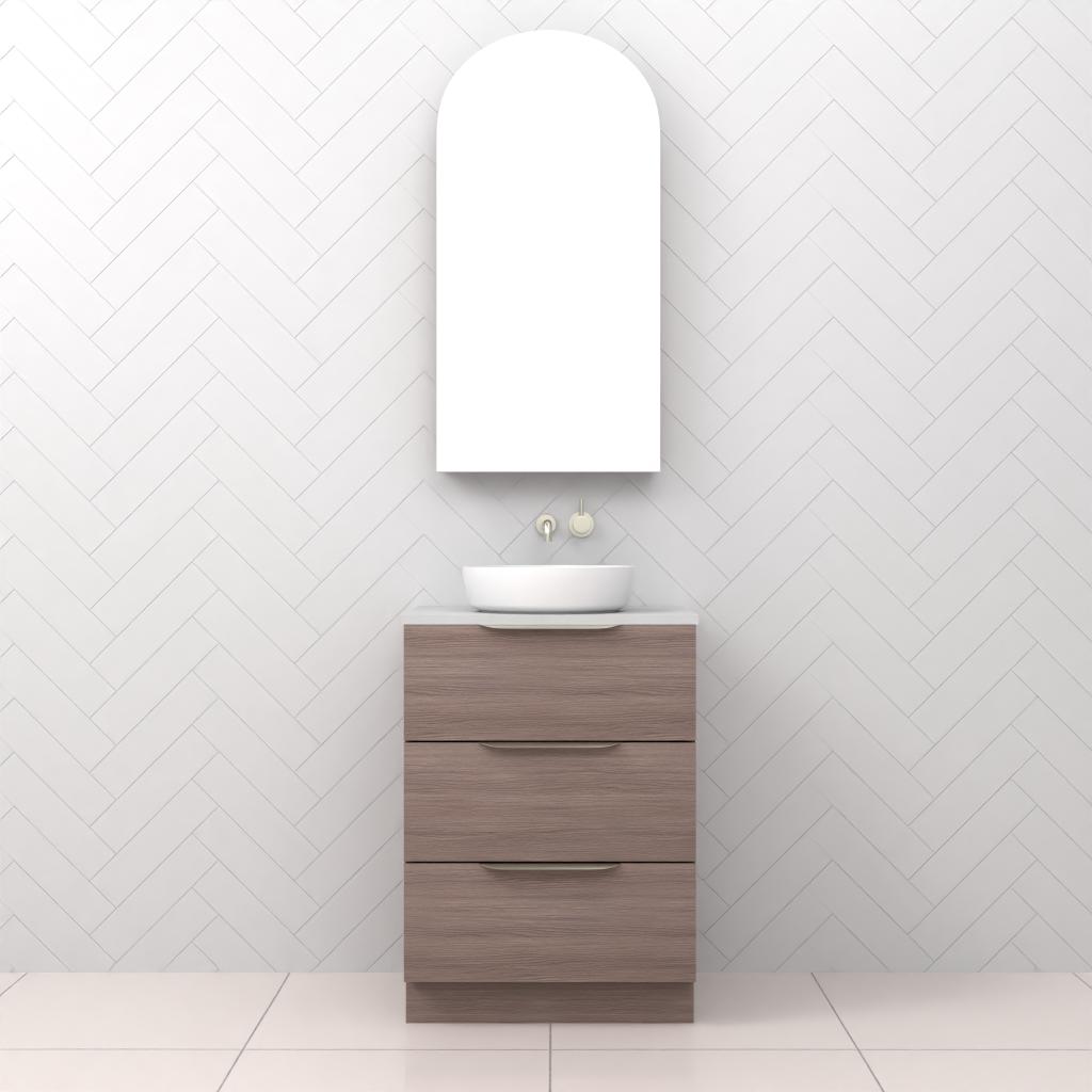 Celeste Trio - 600mm Urban Oak Freestanding Vanity