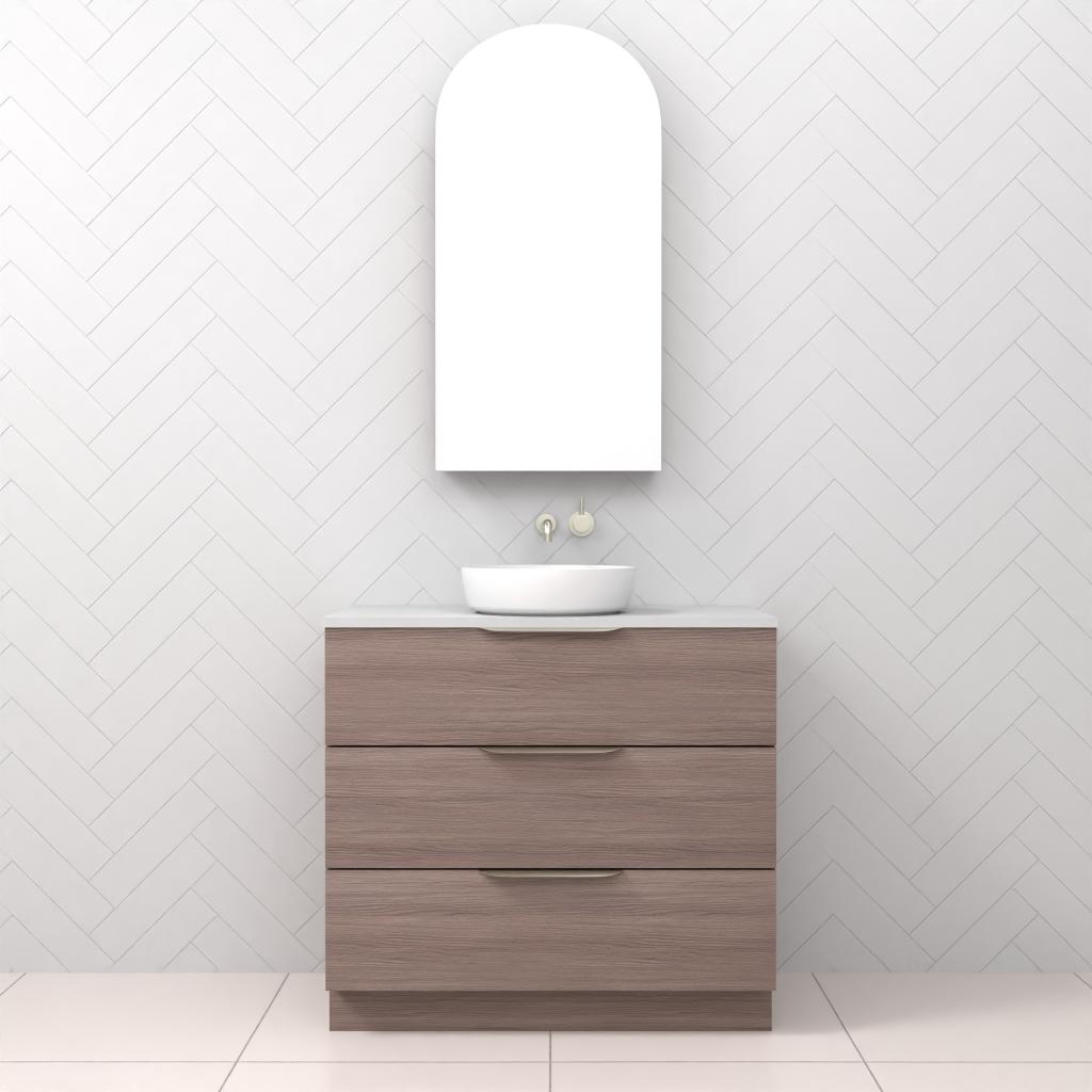 Celeste Trio - 900mm Urban Oak Freestanding Vanity