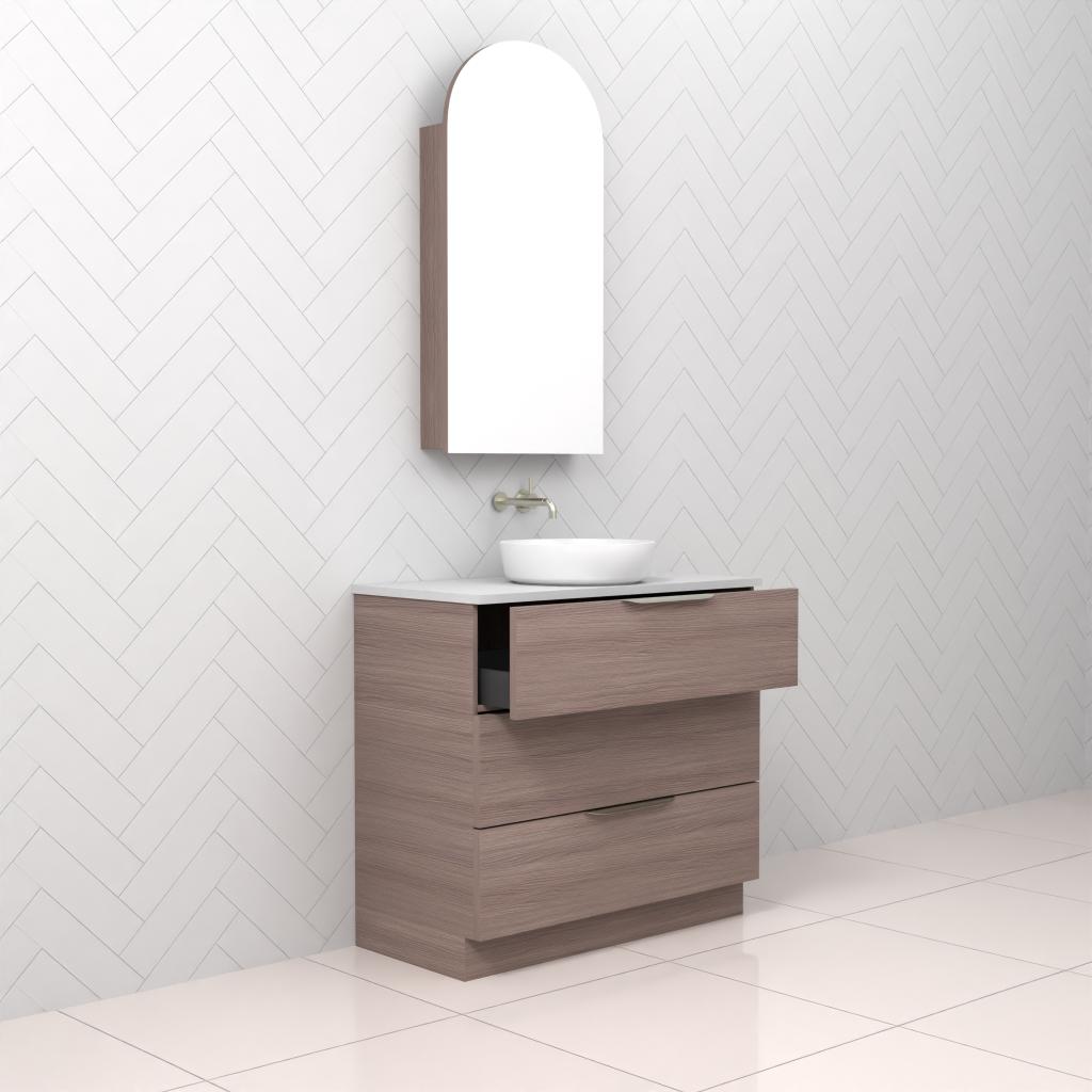 Celeste Trio - 900mm Urban Oak Freestanding Vanity