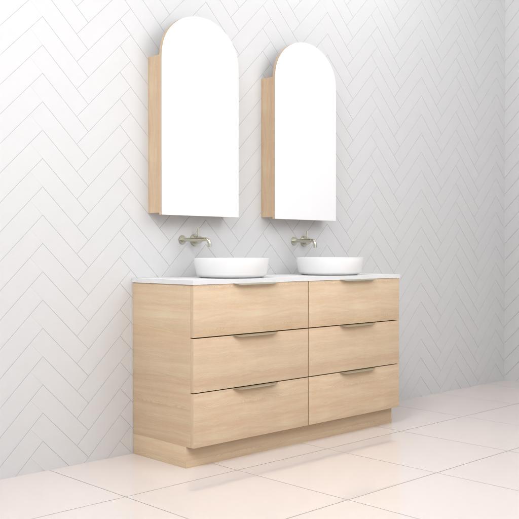 Celeste Trio - 1500mm Vero Oak Freestanding Vanity