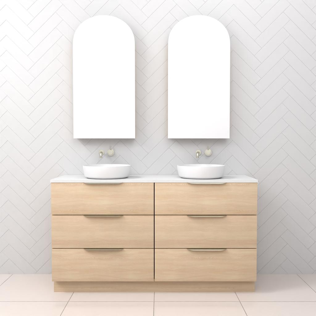 Celeste Trio - 1500mm Vero Oak Freestanding Vanity