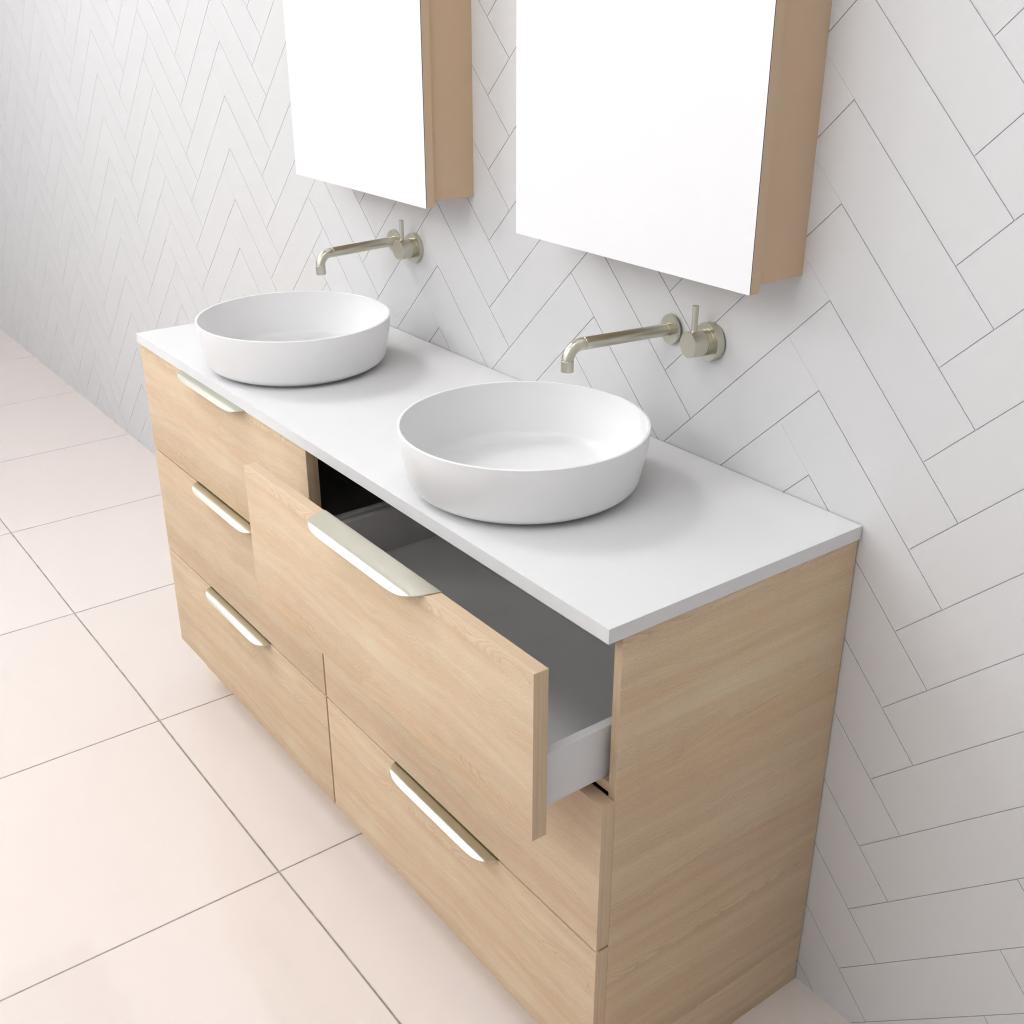 Celeste Trio - 1500mm Vero Oak Freestanding Vanity