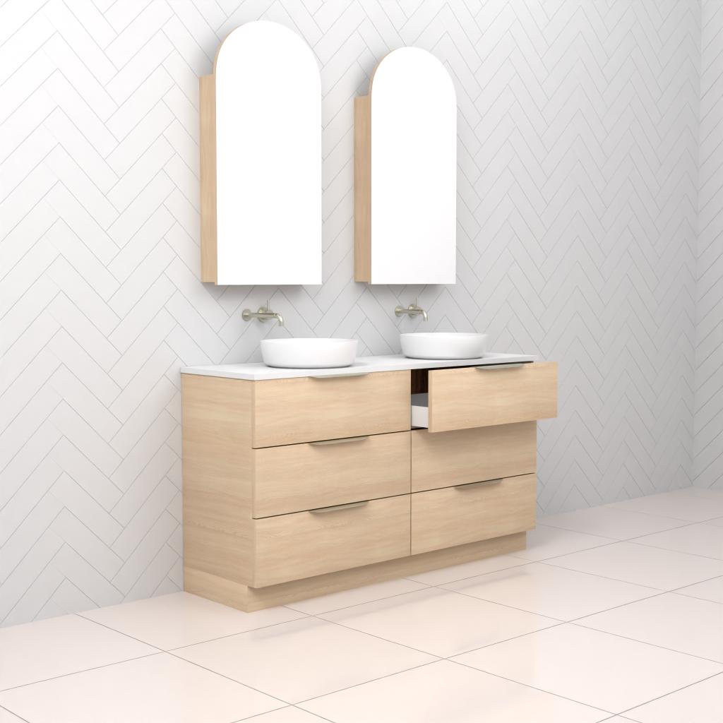 Celeste Trio - 1500mm Vero Oak Freestanding Vanity