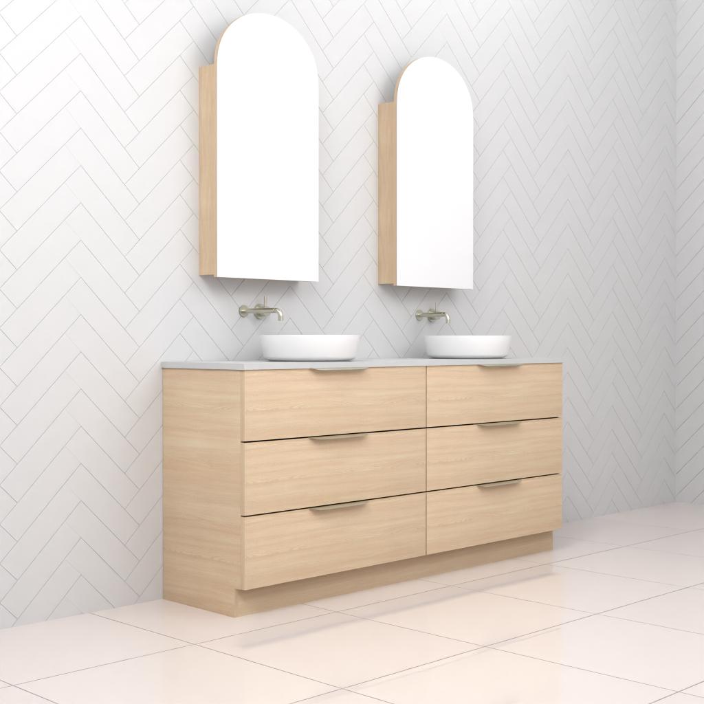 Celeste Trio - 1800mm Vero Oak Freestanding Vanity