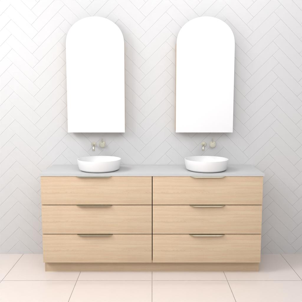 Celeste Trio - 1800mm Vero Oak Freestanding Vanity