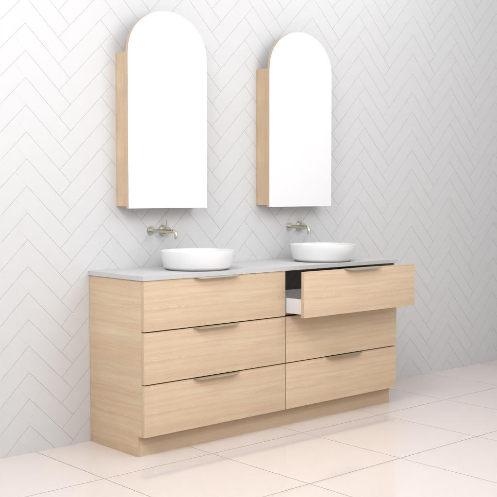Celeste Trio - 1800mm Vero Oak Freestanding Vanity