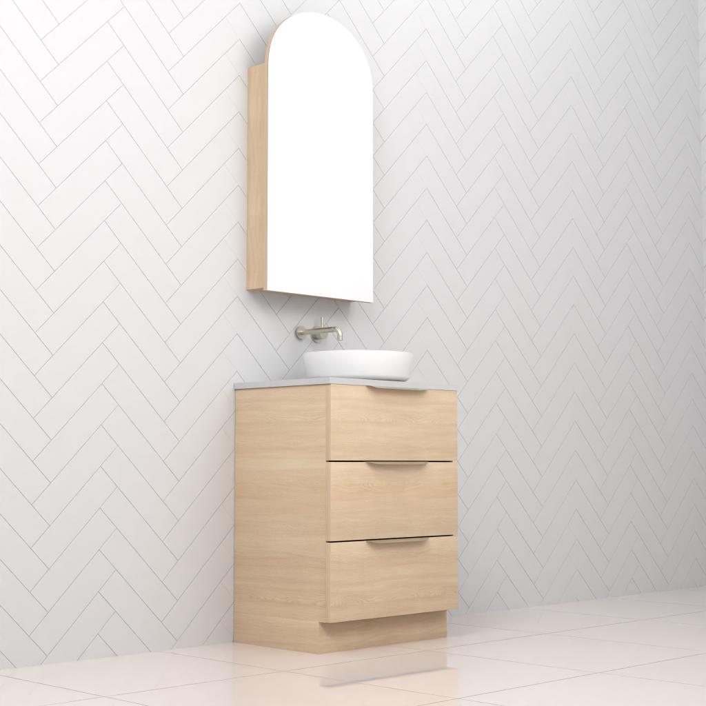 Celeste Trio - 600mm Vero Oak Freestanding Vanity