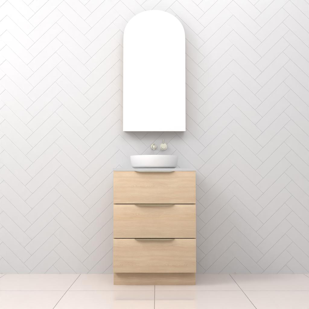 Celeste Trio - 600mm Vero Oak Freestanding Vanity