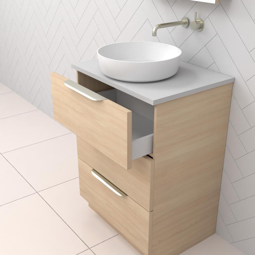 Celeste Trio - 600mm Vero Oak Freestanding Vanity