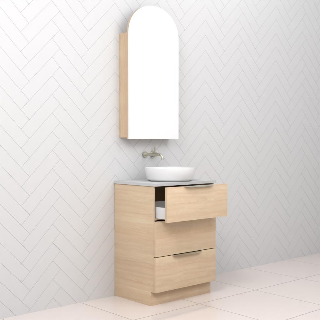 Celeste Trio - 600mm Vero Oak Freestanding Vanity