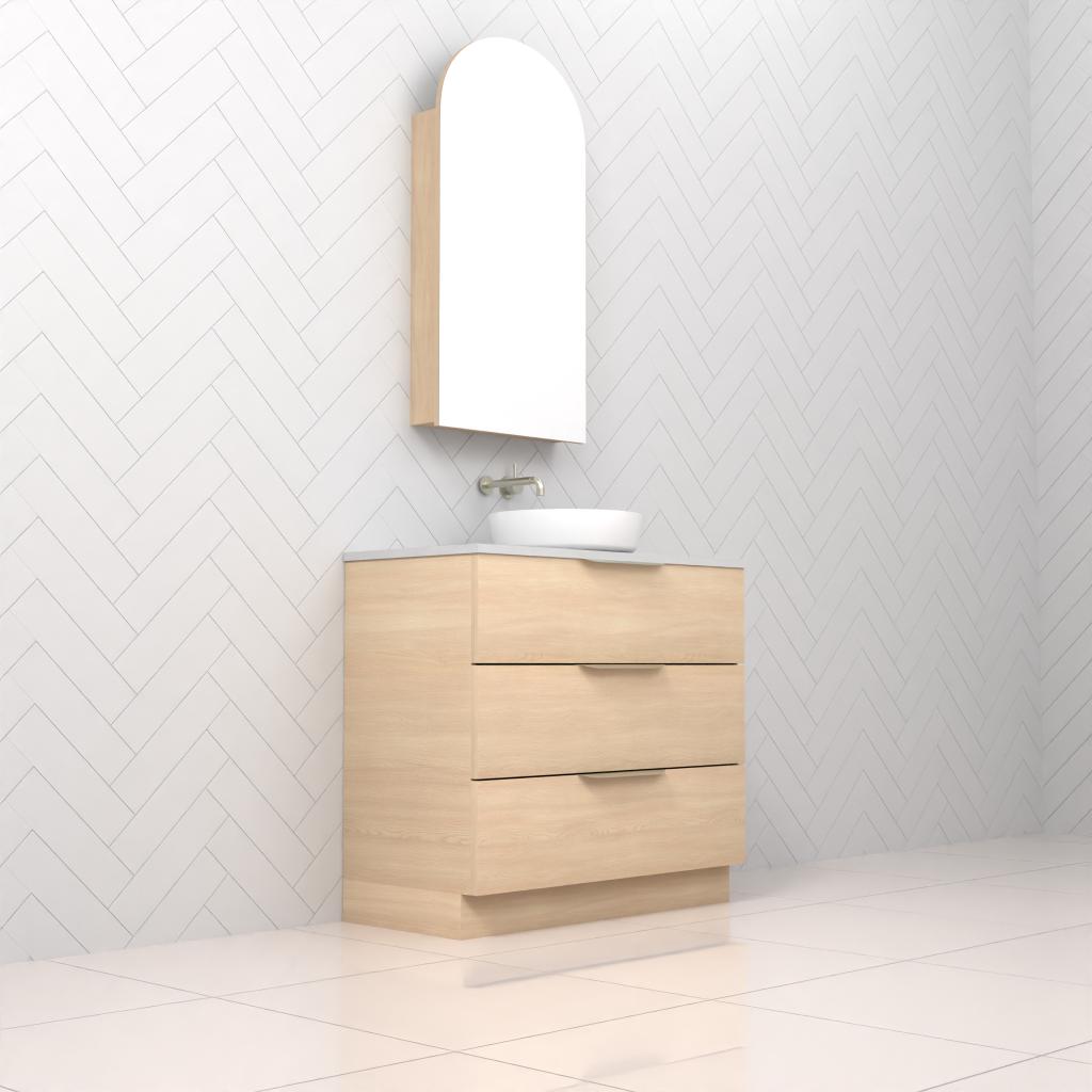 Celeste Trio - 900mm Vero Oak Freestanding Vanity