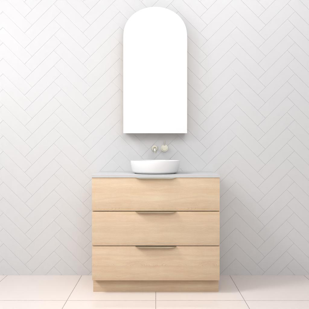 Celeste Trio - 900mm Vero Oak Freestanding Vanity