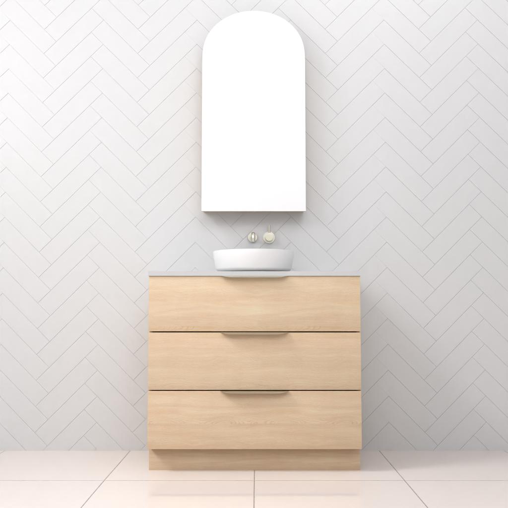 Celeste Trio - 900mm Vero Oak Freestanding Vanity