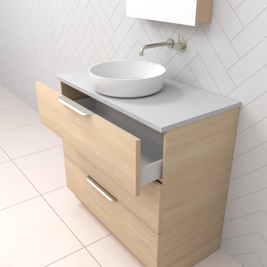 Celeste Trio - 900mm Vero Oak Freestanding Vanity