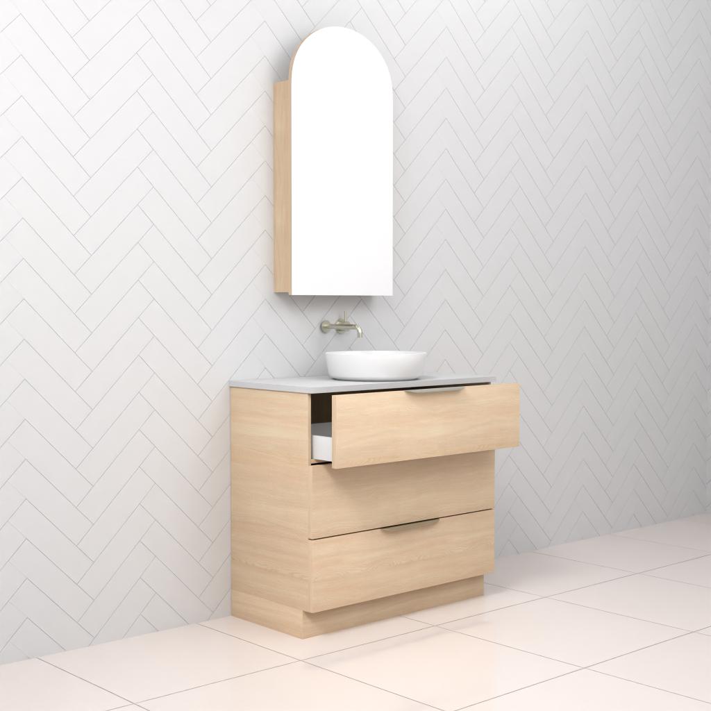 Celeste Trio - 900mm Vero Oak Freestanding Vanity