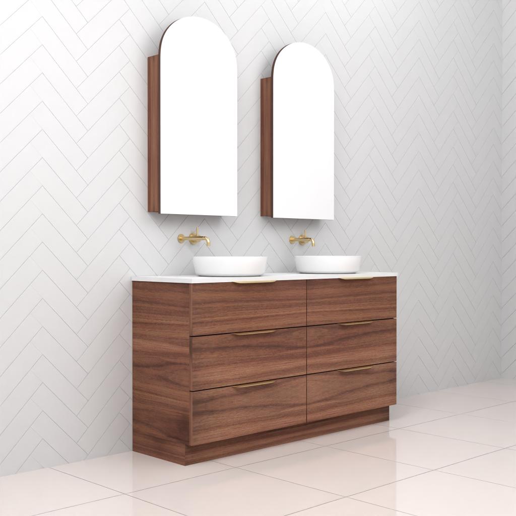 Celeste Trio - 1500mm Walnut Freestanding Vanity