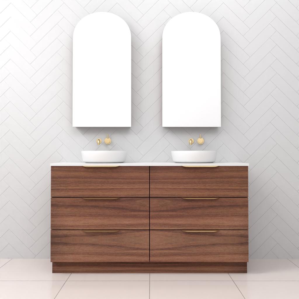 Celeste Trio - 1500mm Walnut Freestanding Vanity