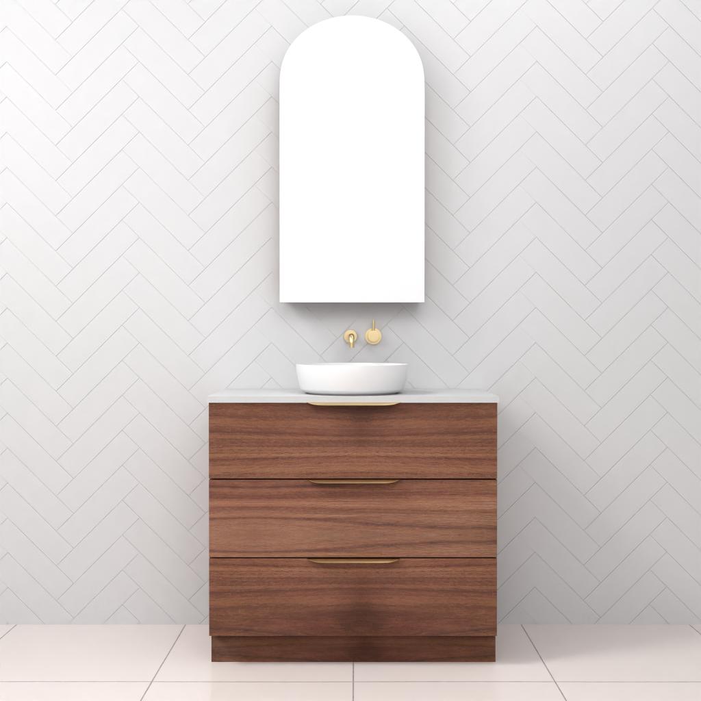 Celeste Trio - 900mm Walnut Freestanding Vanity