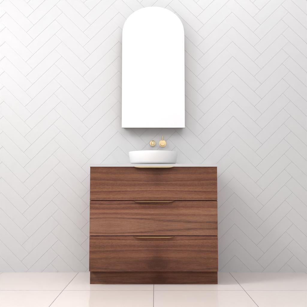 Celeste Trio - 900mm Walnut Freestanding Vanity