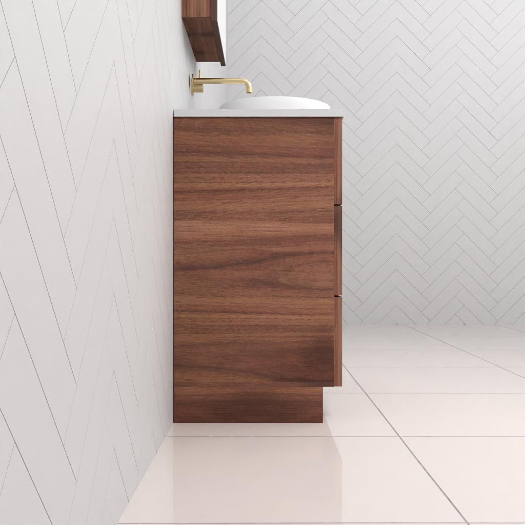 Celeste Trio - 900mm Walnut Freestanding Vanity