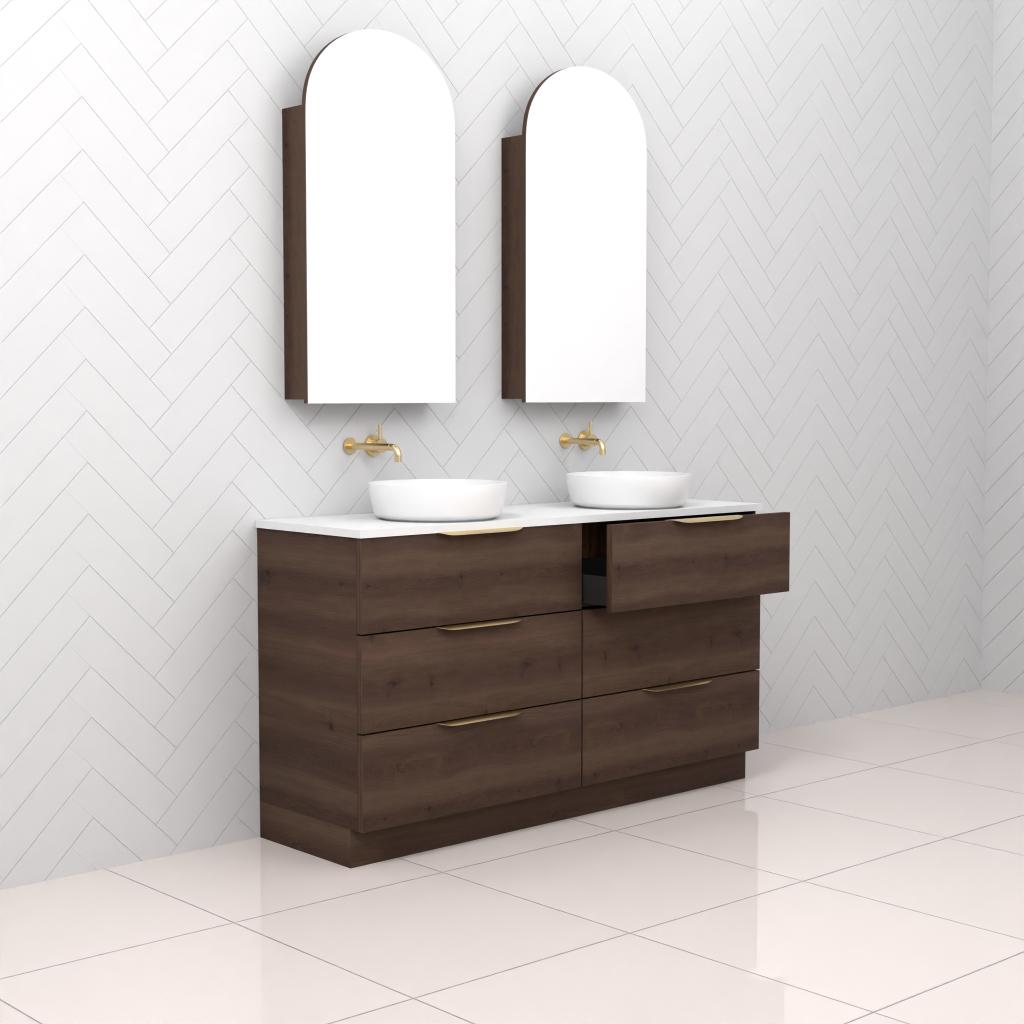 Celeste Trio - 1500mm Chestnut Freestanding Vanity