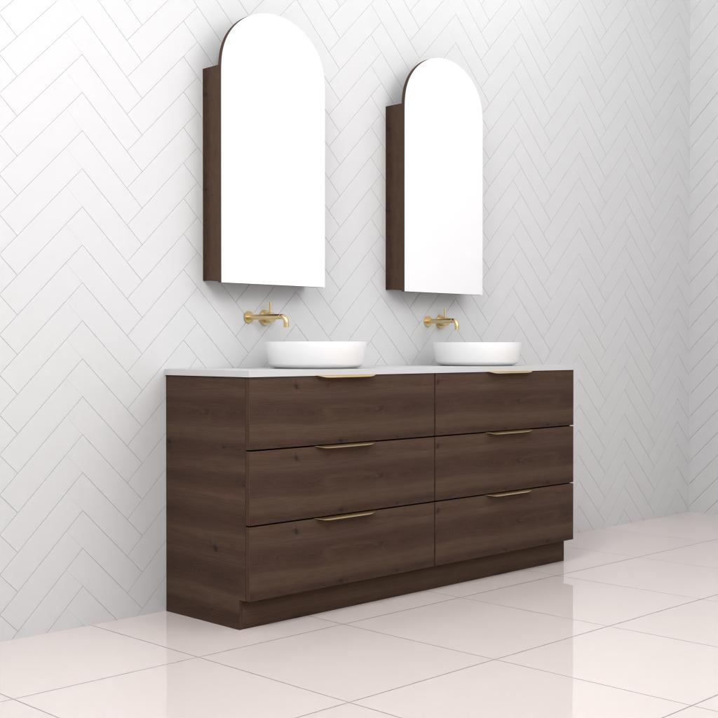 Celeste Trio - 1800mm Chestnut Freestanding Vanity